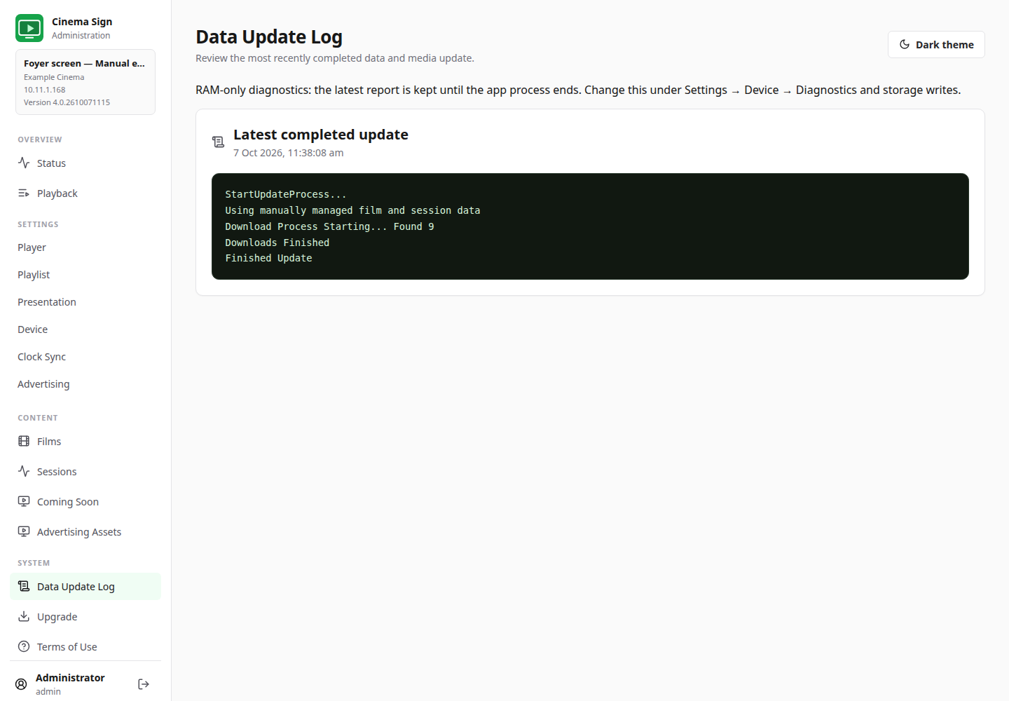 Read the latest update report in Data Update Log
