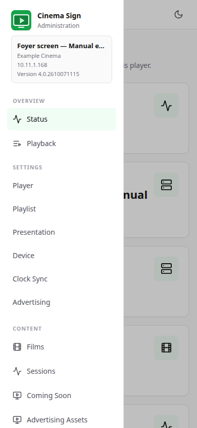 Open the phone menu to choose a page