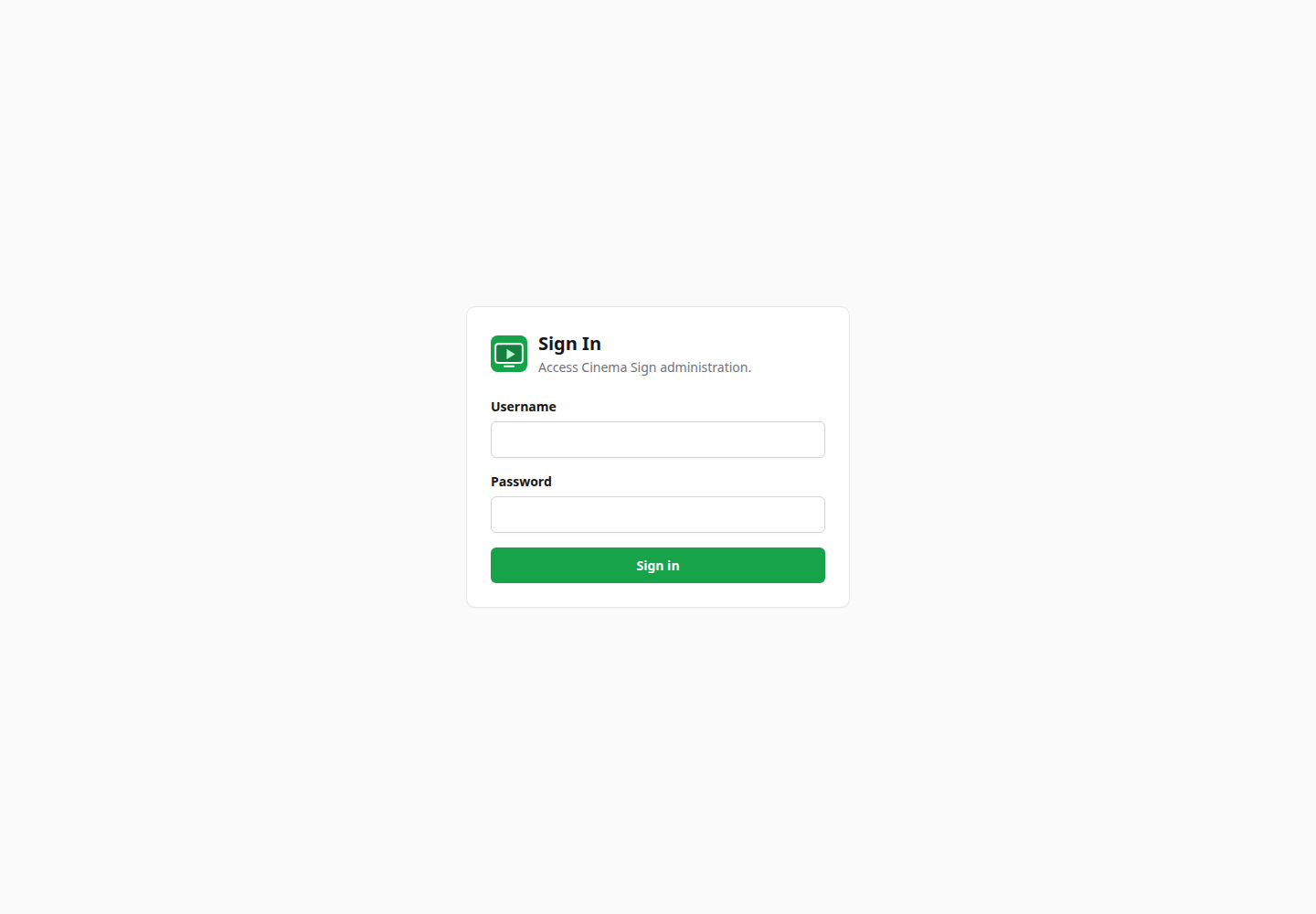 Sign in to the player's local administration page